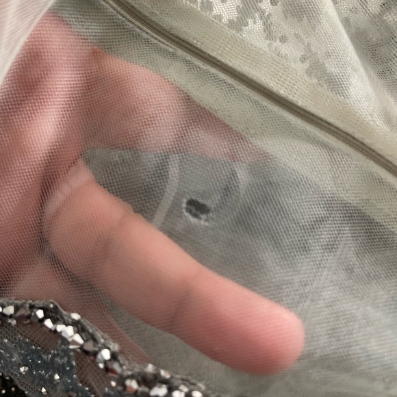 Flowing Gown for mother of the bride or groom. Color gray, beaded. Size 14-16 - Picture 12 of 16